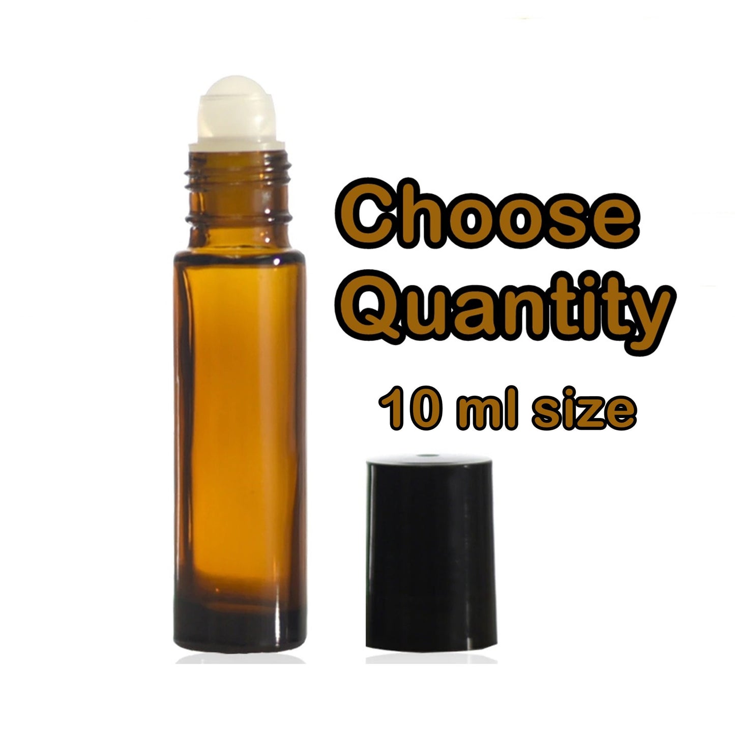 10 ml (.33 oz) Amber Glass Roller Top Bottles