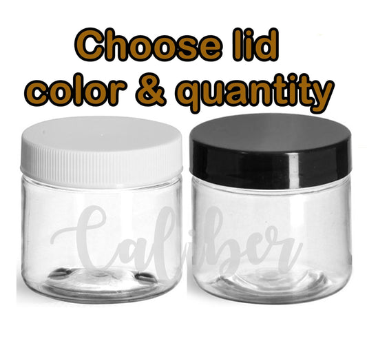 2 oz PET Jars with Lids (Cap color: White OR Black)