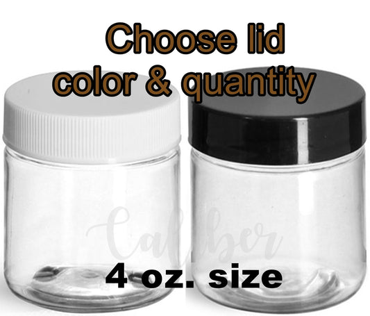 4 oz PET Jar + Lid: Choose Cap Color