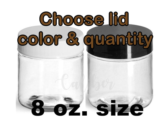 8 oz PET Jar + Cap (Choose color)