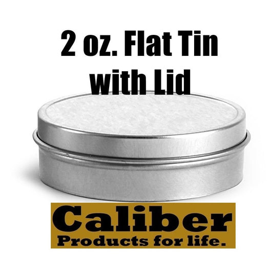 2 oz Flat Metal Tin with Rolled Edge Cover