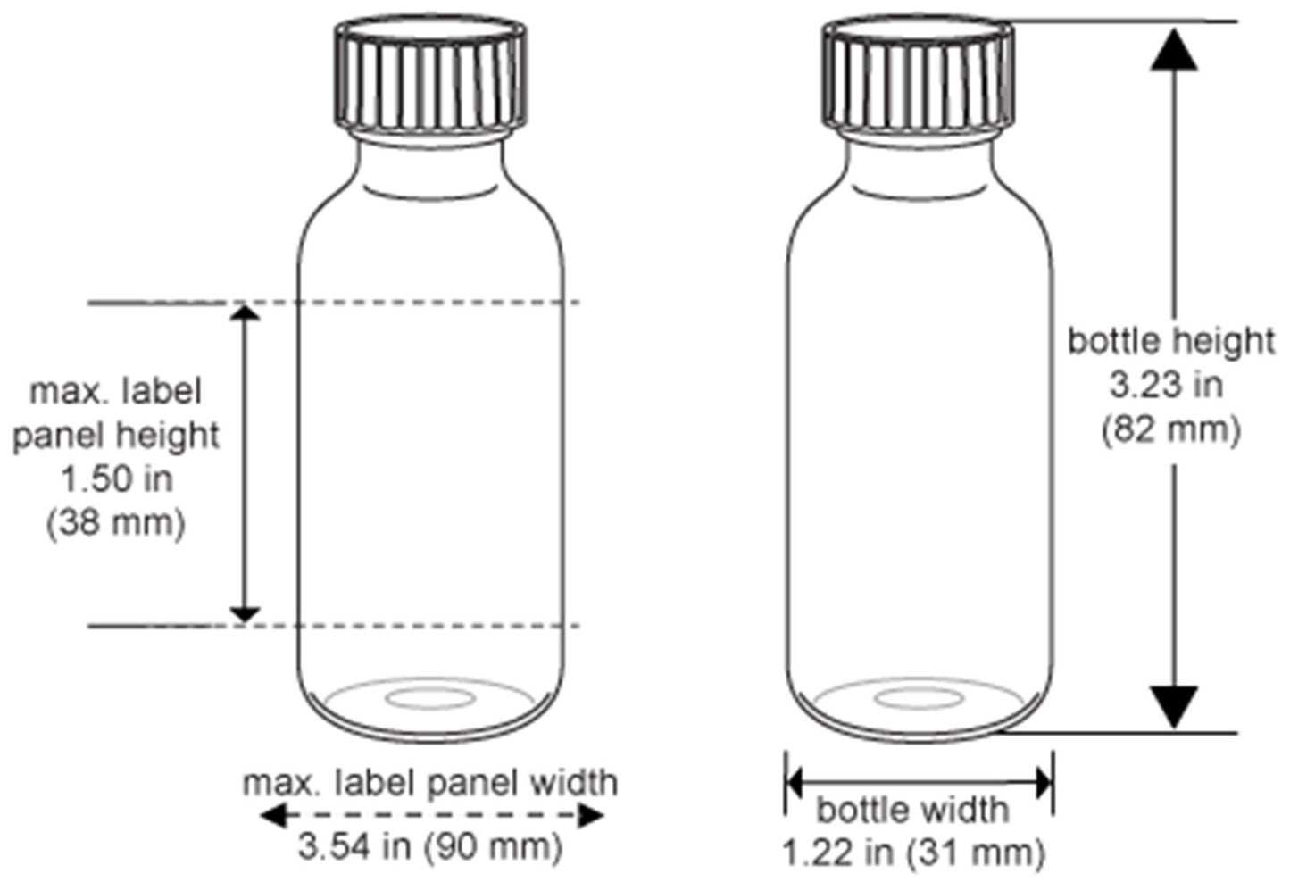 1 oz Amber Glass Bottles + Cone Lined Caps