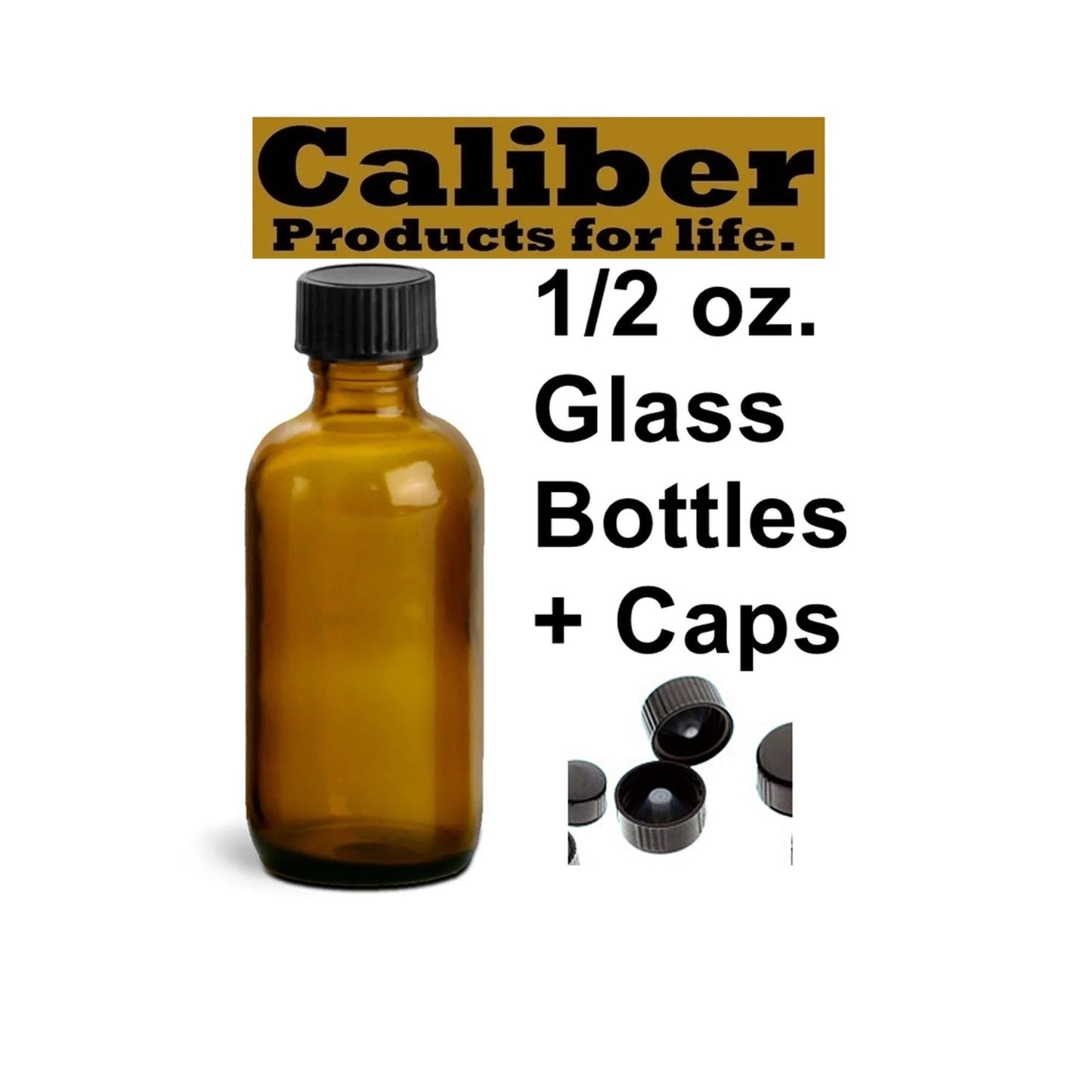 NEW Half Oz Amber Glass Bottles